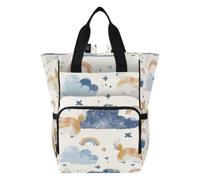 DDDIYEU Perros PequeñOs Saltando Nube Suave Mochilas de Pañales para Gran Capacidad Pañal Bolso Mochila para Viajar al Aire Libre Mamá y Papá