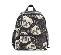 DDDIYEU Perros Tristes Oscuros De Los Pugs Mochila para Preescolar Toddler Kids Estudiante Mochilas para Infantiles 2-7 Años Niñas Niños