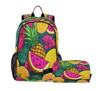 DDDIYEU Rosa PiñAs SandíAs Mochilas Escolares,Bolsas de Almuerzo,Adecuadas para Niños Viajeros