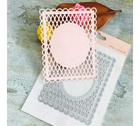DDeehs - Troqueles met licos con marco de red de encaje, ovalados, cuadrados, para tarjetas, plantillas de corte, para manualidades, lbumes de r