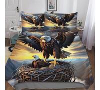 DDFRTYY Adler Bedding 3D Funda nórdica con funda de almohada, microfibra, juego de ropa de cama para adultos, niños, king (220 x 240 cm)