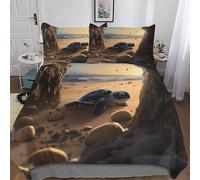 DDFRTYY Animal Tortuga Bedding 3D Funda nórdica con funda de almohada, microfibra, juego de ropa de cama para adultos y niños King (220 x 240 cm)
