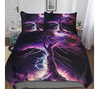 DDFRTYY Juego de ropa de cama cósmica del árbol de la vida, 3 piezas, funda nórdica de microfibra con funda de almohada, para adultos y niños, doble (200 x 200 cm)