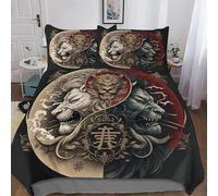 DDFRTYY Leo Juego de ropa de cama de 3 piezas, funda nórdica para niña y niño, microfibra, suave, con fundas de almohada, doble (200 x 200 cm)