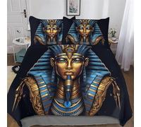 DDFRTYY mitología egipcia Juego de cama - Microfibra de 3 piezas - Ropa de cama con fundas de almohada para niños adultos doble (200 x 200 cm)