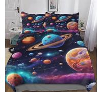 DDFRTYY Planet Juego de ropa de cama de 2 piezas, funda nórdica para niña y niño, microfibra, suave, con fundas de almohada, 135 x 200 cm