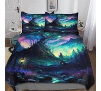 DDFRTYY Ropa de cama cósmica del árbol de la vida, sábanas con funda de almohada, juego de 3 piezas, transpirable, para adultos y niños, doble (200 x 200 cm)