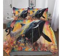 DDFRTYY The Ballena - Juego de cama de 3 piezas, funda nórdica de microfibra hipoalergénica para niños y adolescentes (200 x 200 cm)