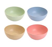 DDGAO Juego de 4 cuencos irrompibles para cereales, ligeros, aptos para microondas y lavavajillas, cuencos ecológicos para arroz, ensalada, pasta, fideos, cuencos de sopa (grande, 15 x 7 cm)