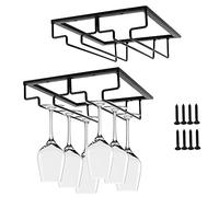 DDGG 2 Piezas Soporte para Copas de Vino de Metal, Estante Colgante para Copas, Soporte para Colgar Copas de Vino, Soporte de Acero para Colgar Copas en la Cocina, para Cocina, Bar o Restaurante