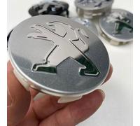 DDHHBH 4 Piezas Juego Tapas Centrales Llantas Coche para Peugeot RCZ,Aluminio+ABS Centro de Rueda Tapacubos Cubierta AntióXido Embellecedor Accesorios,Silver-Flat