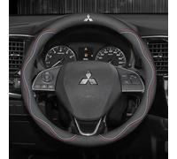 DDHHBH Funda Volante Coche para Mitsubishi Colt 2023-2025,Nappa Cuero Automóvil Cubierta Protector Volante Toque cómodo Cubre Volante Transpirable Antideslizante Accesorios Coches Interior