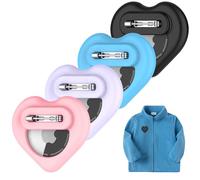 DDJ Paquete de 4 etiquetas de rastreador de aire para niños, con pin invisible, antipérdida, para niños, ancianos, zapatos, equipaje, collar de mascotas (negro, azul, rosa, morado)