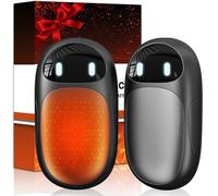 DDKJ Calentador de Manos Recargable 2 Piezas,Calienta Manos 18 Horas de Calor,Calientamanos Electrónico de Bolsillo,3 Niveles de Calor hasta 55℃,Hand Warmer,Regalos para Mujeres, Hombre-Negro