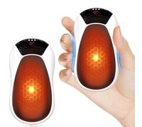 DDKJ Calentador de Manos Recargable 3 Niveles de Calor hasta 55 ℃,Calienta Manos Electrico de Bolsillo,Calientamanos 3500 mAh*2 Piezas,Hand Warmer,Aquecedor de Mãos,para Mujeres/Hombre-Blanco