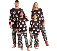 DDKJ Pijamas Navidad Familia,Pijama Familiar Navidad con Estampado de Papá Noel y Árbol de Navidad,Pijamas Navideños Familia Rojo,Pijama Navideño Hombre/Mujer/Niña/Niño/Bebe