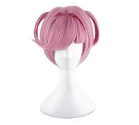 DDLC Doki Doki Literatura Club Natsuki Rosa Pelucas Cosplay Disfraz Mujeres Corto Pelo Sintético Resistente al Calor Halloween Fiesta Pelucas