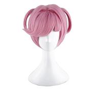 DDLC Doki Doki Literature Club Natsuki Pink Short Wigs Cosplay Costume Women Heat Resistant Synthetic Hair Party Wigs