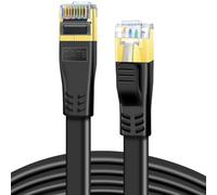 DDMALL Cable Ethernet Cat8-0,5M 1M 2M 3M 5M 10M 15M 20M 30M, Cable de Red de Alta Velocidad 40Gbps 2000MHz, Cable Plano con Conector RJ45 Chapado en oro para Routers, PCs y Gaming (Negro)