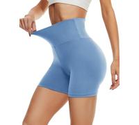 DDOBB Pantalones Cortos Mujer Mallas Cortas Shorts Mujer Pantalon Corto Mujer Leggins Cortos Boxer Anti-silp Debajo de Los Vestidos para Running, Yoga y Ejercicio(Azul,L-XL)
