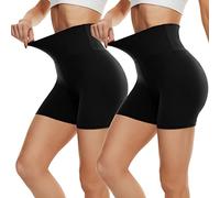 DDOBB Pantalones Cortos Mujer Mallas Cortas Shorts Mujer Pantalon Corto Mujer Leggins Cortos Boxer Anti-silp Debajo de Los Vestidos para Running, Yoga y Ejercicio(Negro*2,L-XL)