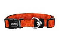 DDOXX Collar Perro Air Mesh, Ajustable, Acolchado | Muchos Colores & Tamaños | para Perros Pequeño, Mediano y Grande | Collares Accesorios Gato Cachorro | Naranja, L