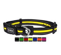 DDOXX Collar Perro Air Mesh, Ajustable, Reflectante, Acolchado | Muchos Colores & Tamaños | para Perros Pequeño, Mediano y Grande | Collares Accesorios Gato Cachorro | Amarillo, M
