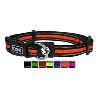 DDOXX Collar Perro Air Mesh, Ajustable, Reflectante, Acolchado | Muchos Colores & Tamaños | para Perros Pequeño, Mediano y Grande | Collares Accesorios Gato Cachorro | Naranja, M