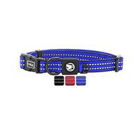 DDOXX Collar Perro Nylon, Ajustable, Reflectante, Acolchado | Muchos Colores y Tamaños | para Perros Pequeño, Mediano y Grande | Collares Accesorios Gato Cachorro | Azul, L, localizador GPS Perros