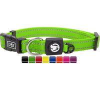 DDOXX Collar Perro Nylon, Reflectante, Ajustable | Muchos Colores & Tamaños | para Perros Pequeño, Mediano y Grande | Collares Accesorios Gato Cachorro | Verde, L, localizador GPS Perros