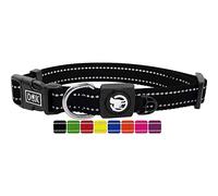 DDOXX Collar Perro Nylon, Reflectante, Ajustable | Muchos Colores & Tamaños | para Perros Pequeño, Mediano y Grande | Collares Accesorios Gato Cachorro | Negro, L, localizador GPS Perros