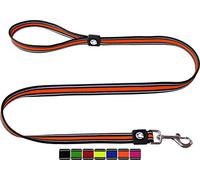 DDOXX Correa Perro Air Mesh, Reflectante, Acolchado, Lazo de Mano, 120 cm | Muchos Colores & Tamaños | para Perros Pequeño, Mediano y Grande | Accesorios Gato Cachorro | Naranja, M, empapadores