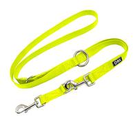 DDOXX Correa Perro de Nailon, Ajustable en 3 Direcciones, 2 m | Correas para Perros Grandes y Pequeños | Correa Doble para Perros, Gatos, Cachorros | Correa para Correr | Amarillo, M
