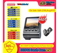 DDPAI Dash Cam Z50 delantera y trasera 4K, cámara para coche con 2160P frontal + 1080P trasera, GPS WiFi incorporado, cámara de salpicadero dual para coches