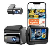 DDPAI Dashcam 4K+1080P Dash CAM Coche, Cámara Coche Grabadora con eMMC Interna de 32GB, Visión Nocturna a Todo Color, 5GHz WiFi 6, GPS, 4G LTE Compatible, Monitor de Aparcamiento 24H, Sensor G, Z60