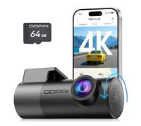 DDPAI Mini Pro 4K Dash CAM Coche, Cámara 2160P, Giración de 360°, Tarjeta 64GB Incluida, Visión Nocturna, 24H Monitor Aparcamiento, 5.8G WiFi 6, Grabación en Bucle, Control por App, Supercondensador