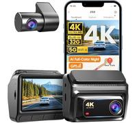 DDPAI Z60 Dashcam Delantera y Trasera 4K+1080P, 64GB SD + 32GB eMMC, 3" IPS, 4G LTE, Visión Nocturna, 5GHz WiFi6 GPS, Supercondensador, Grabación Cíclica, Estacionamiento 24/7