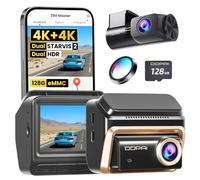 DDPAI Z90 Master Dashcam Dual 4K+4K, Dual STARVIS 2 HDR (2X IMX678), 64GB eMMC, CPL Incluido, Noche+Anti-Parpadeo, Autopista 3K/60fps, GPS/ADAS, WLAN, 4G LTE, Vigilancia de estacionamiento 24h