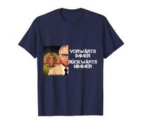 DDR Honecker Adelante Siempre hacia atrás Nunca Camiseta, Hombre, Azul Marino, 4XL
