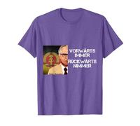DDR Honecker Adelante Siempre hacia atrás Nunca Camiseta, Hombre, Morado Jaspeado, S