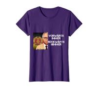 DDR Honecker Adelante Siempre hacia atrás Nunca Camiseta, Mujer, Morado, XXL