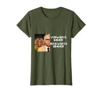 DDR Honecker Adelante Siempre hacia atrás Nunca Camiseta, Mujer, Verde Oliva, L