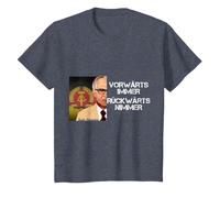 DDR Honecker Adelante Siempre hacia atrás Nunca Camiseta, Niños, Azul Jaspeado, 2 años