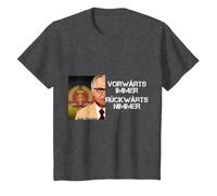 DDR Honecker Adelante Siempre hacia atrás Nunca Camiseta, Niños, Jaspeado Oscuro, 6 años