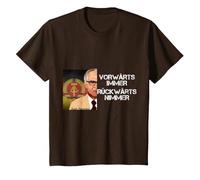 DDR Honecker Adelante Siempre hacia atrás Nunca Camiseta, Niños, Marrón, 10 años