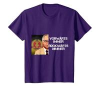DDR Honecker Adelante Siempre hacia atrás Nunca Camiseta, Niños, Morado, 12 años