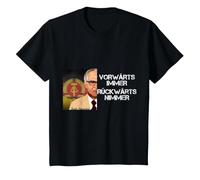 DDR Honecker Adelante Siempre hacia atrás Nunca Camiseta, Niños, Negro, 2 años