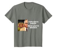 DDR Honecker Adelante Siempre hacia atrás Nunca Camiseta, Niños, Verde Militar Jaspeado, 6 años