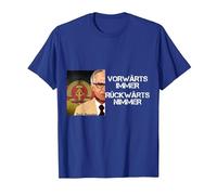 DDR Honecker hacia adelante Siempre hacia atrás Nimmer Camiseta, Hombre, Azul Real, M
