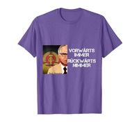 DDR Honecker hacia adelante Siempre hacia atrás Nimmer Camiseta, Hombre, Morado Jaspeado, S